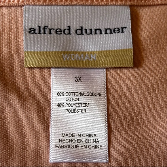 Alfred Dunner Women’s 3X Floral Embroidered 3/4 Sleeve Coral pink Blouse top - Picture 3 of 5